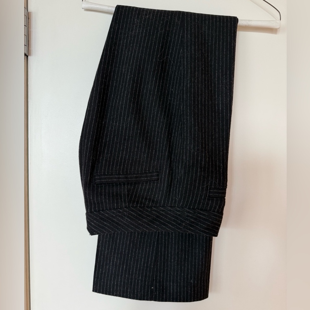 Banana Republic Black Tailored Trousers with Pinstripe Design